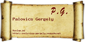 Palovics Gergely névjegykártya